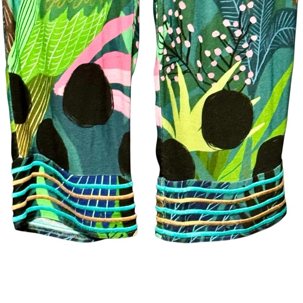 Farm Rio Anthropologie Tropique Tropical Bird Printed Elastic Waist Pants - Picture 8 of 14